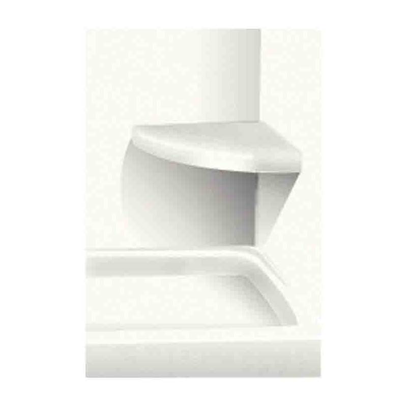 Transolid 14'' x 14'' Solid Surface Wall-Mount Corner Shower Seat in White