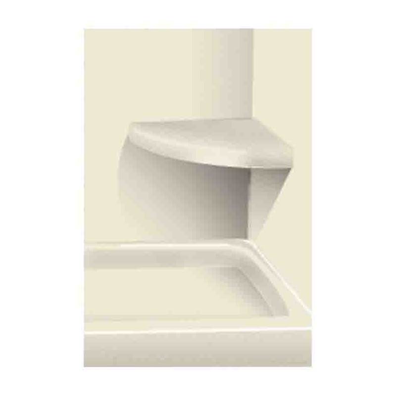 Transolid 14'' x 14'' Solid Surface Wall-Mount Corner Shower Seat in Biscuit