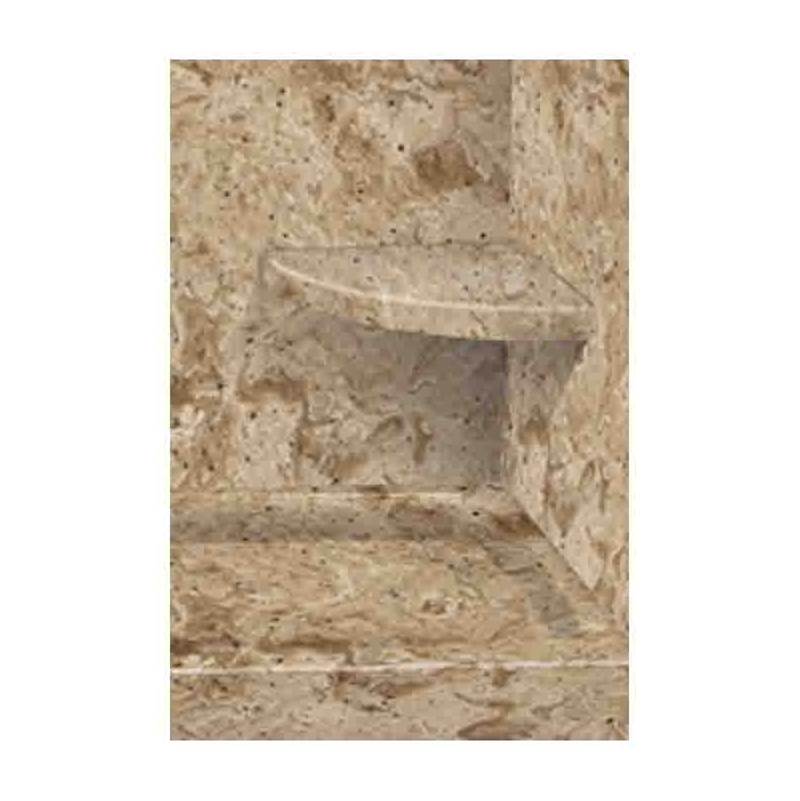 Transolid 14'' x 14'' Solid Surface Wall-Mount Corner Shower Seat in Sand Mountain