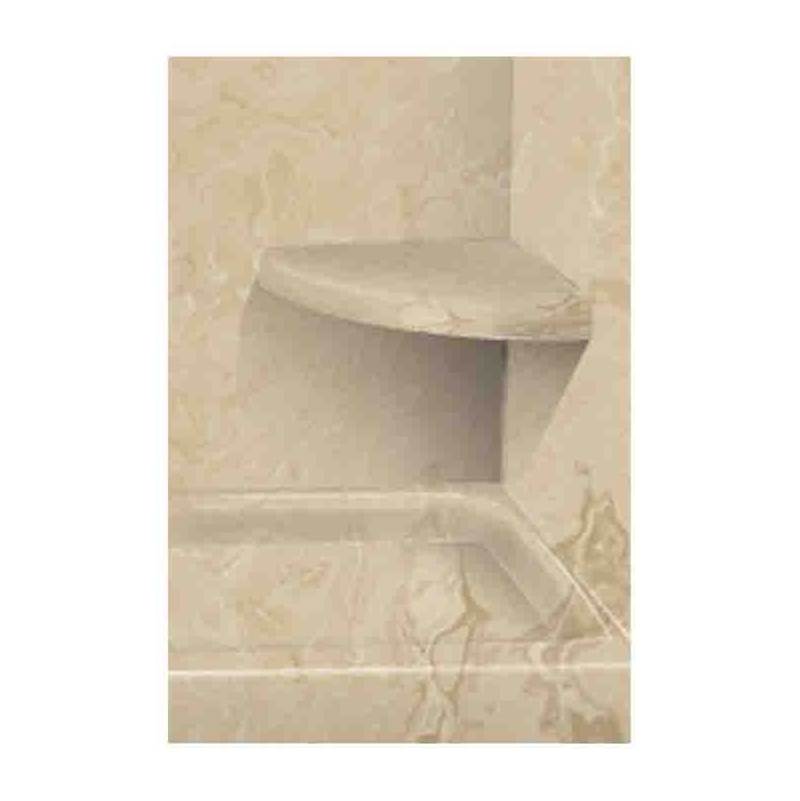 Transolid 14'' x 14'' Solid Surface Wall-Mount Corner Shower Seat in Almond Sky
