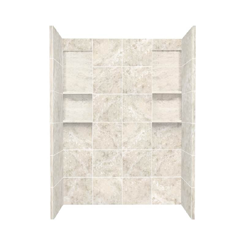 Transolid 60'' x 30'' x 80'' Solid Surface Shower Wall Surround in Silver Mocha