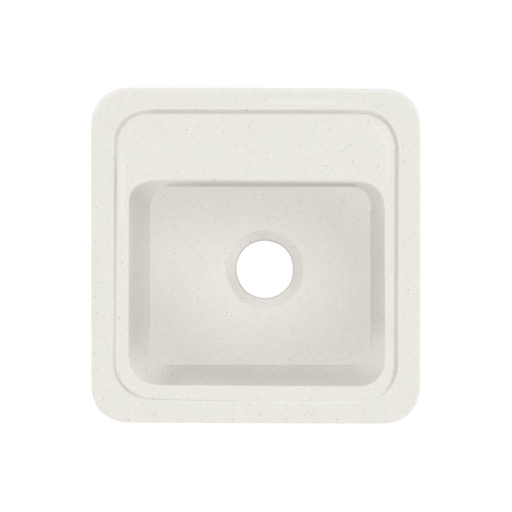 Transolid Concord 18in x 18in Solid Surface Drop-in Single Bowl Kitchen Sink, in Matrix Summit