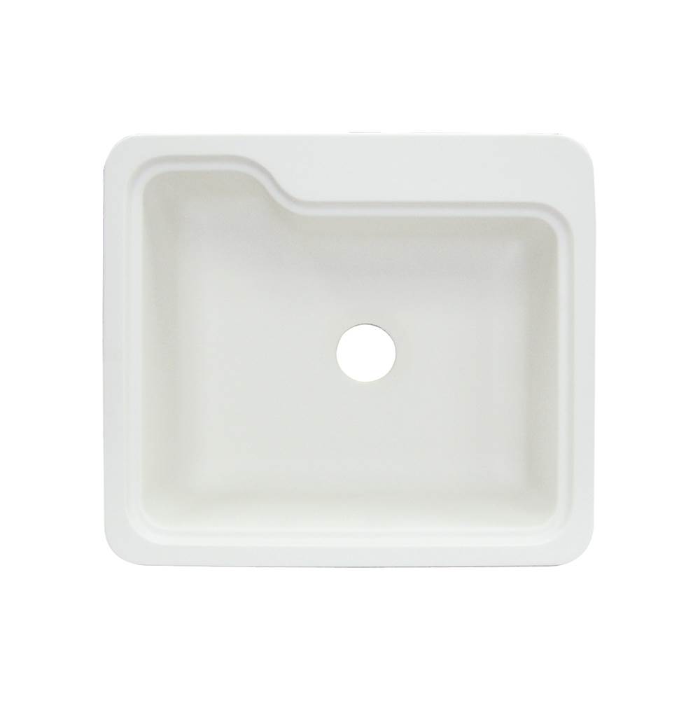 Transolid 25in x 22in Top Mount Self-rimming Portland Kitchen Sink in White