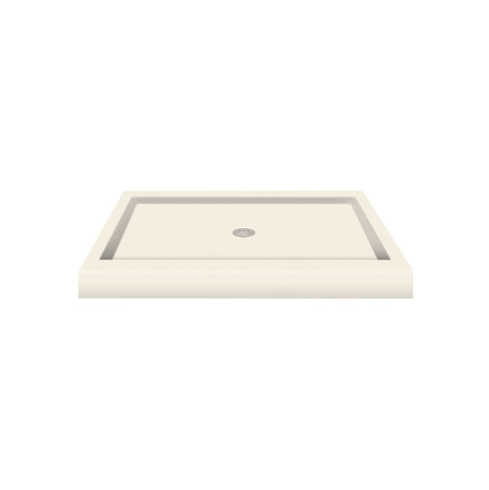 Transolid 48'' x 34'' Decor Solid Surface Shower Base in Biscuit