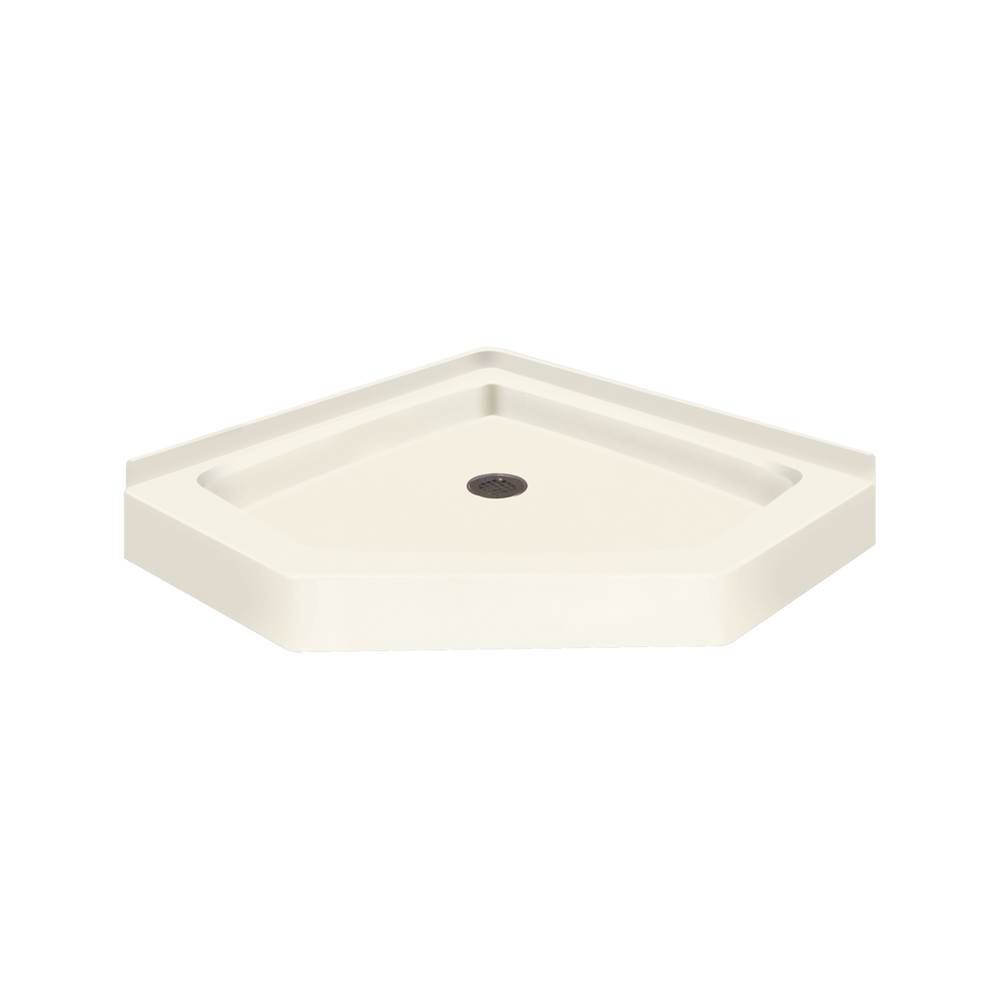 Transolid Decor Solid Surface 36-in x 36-in Neo-Angle Shower Base with Center Drain