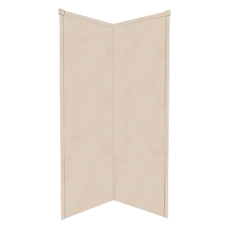 Transolid 42'' x 42'' x 96'' Decor Corner Shower Wall Kit in Sand Castle