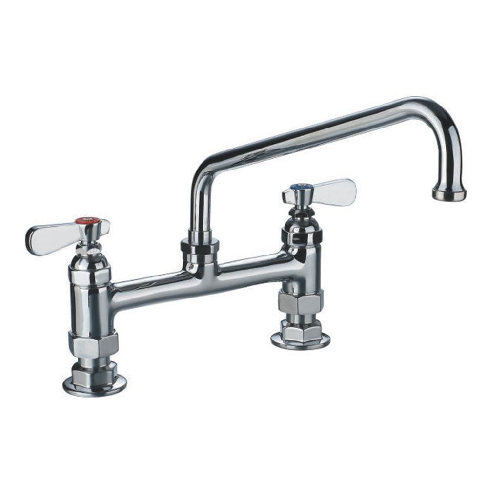 Whitehaus Collection Heavy Duty Utility Bridge Faucet with an Extended Swivel Spout and Lever Handles