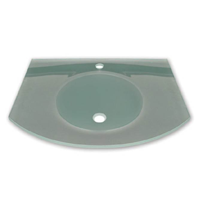 Whitehaus Collection New Generation Arched 1/2'' Matte Glass Counter Top with Integrated Round Basin