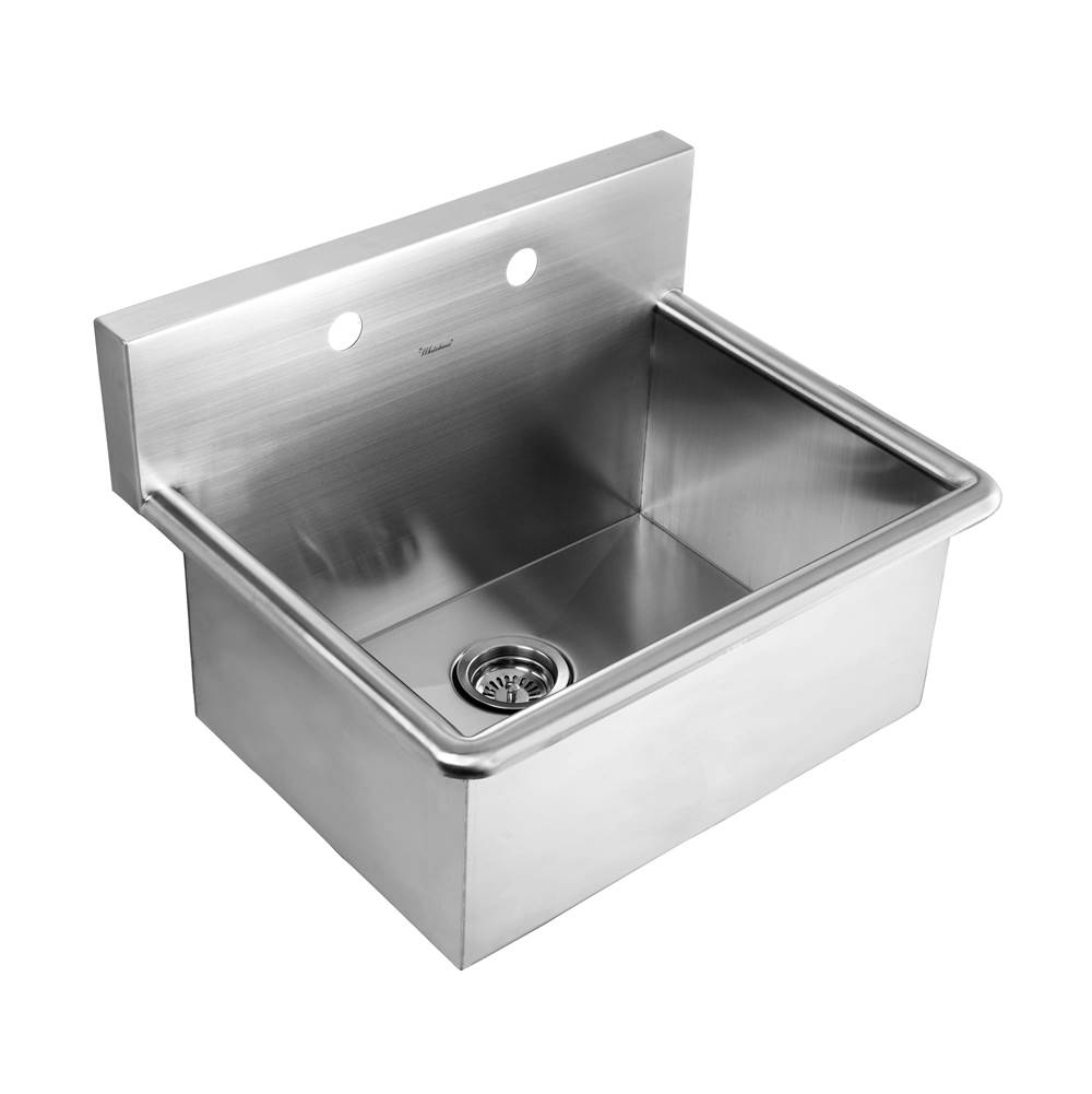 Whitehaus Collection Noah's Collection Brushed Stainless Steel Commercial Drop-in or Wall Mount Utility Sink