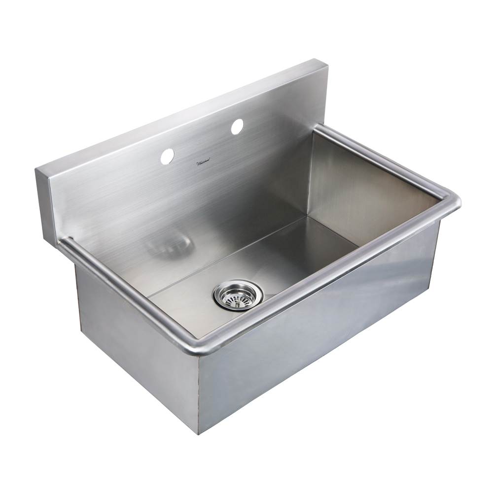 Whitehaus Collection Noah's Collection Brushed Stainless Steel Commercial Drop-in or Wall Mount Utility Sink